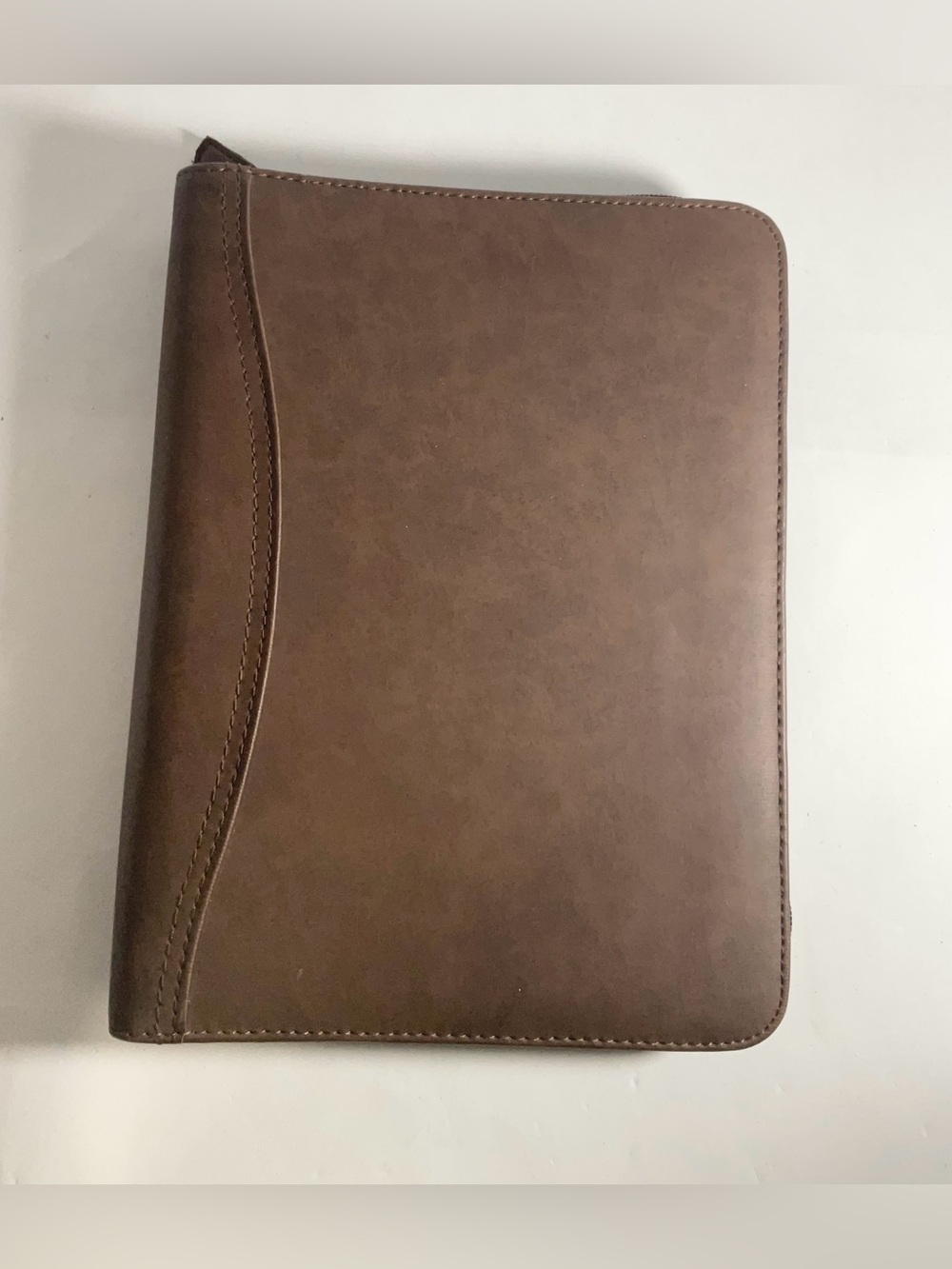 Day Timer Planner Organizer Brown Faux Leather Zipper 7ring Vintage